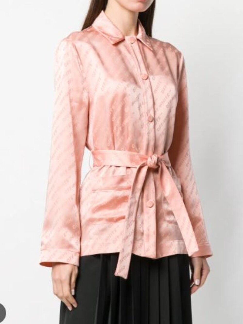 Off-White  belted logo shirt